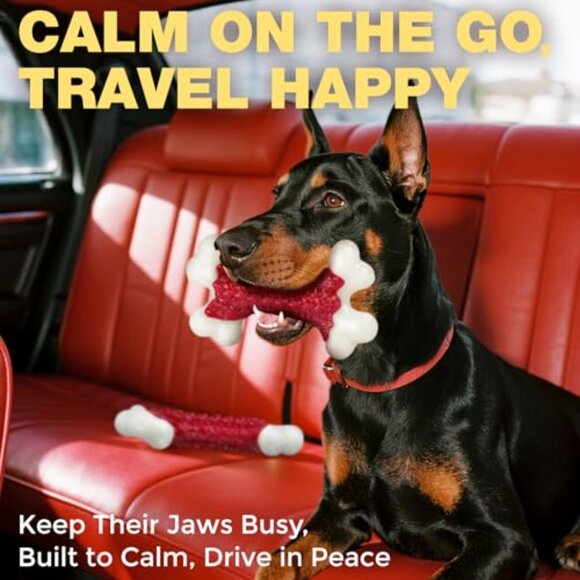 Nylon Chew Toy for Large Dogs Aggressive Chewers Indestructible Bone Shape - Picture 7 of 7